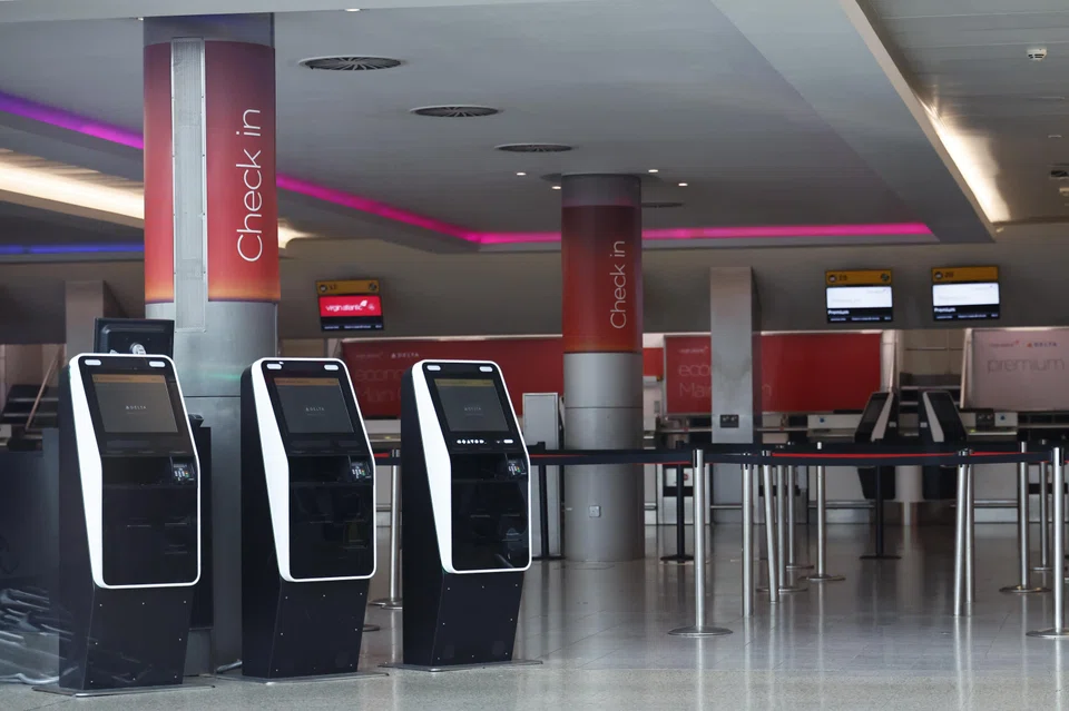 An empty check in hall at Heathrow Airport on Mar 21 after the airport announced it would be closed all day.