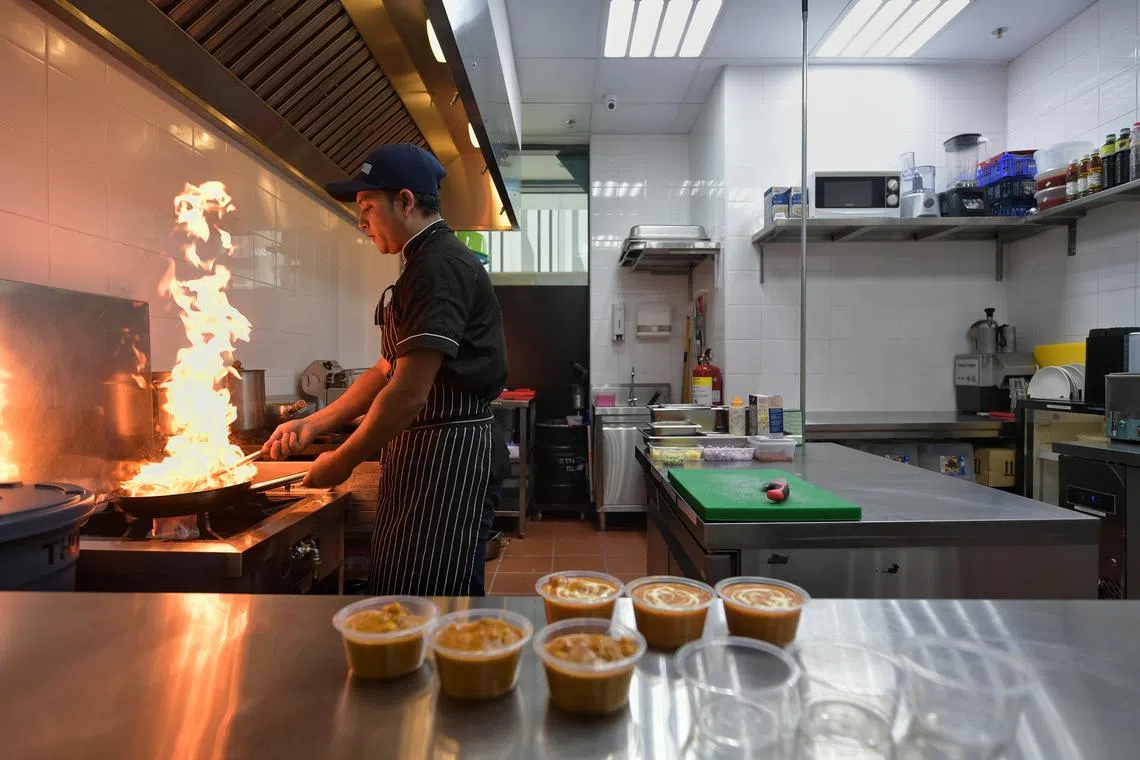Deliveroo's cloud kitchen at CT Hub 2. The delivery platform has since shut all of its cloud kitchens in Singapore, joining the likes of peers Grab and foodpanda.