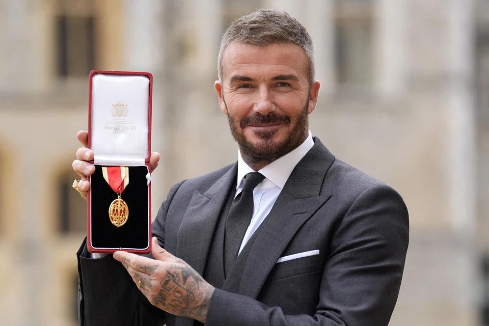 Sir David Beckham was made a Knight Bachelor at an investiture ceremony at Windsor Castle, Berkshire. He co-owns Inter Miami. 