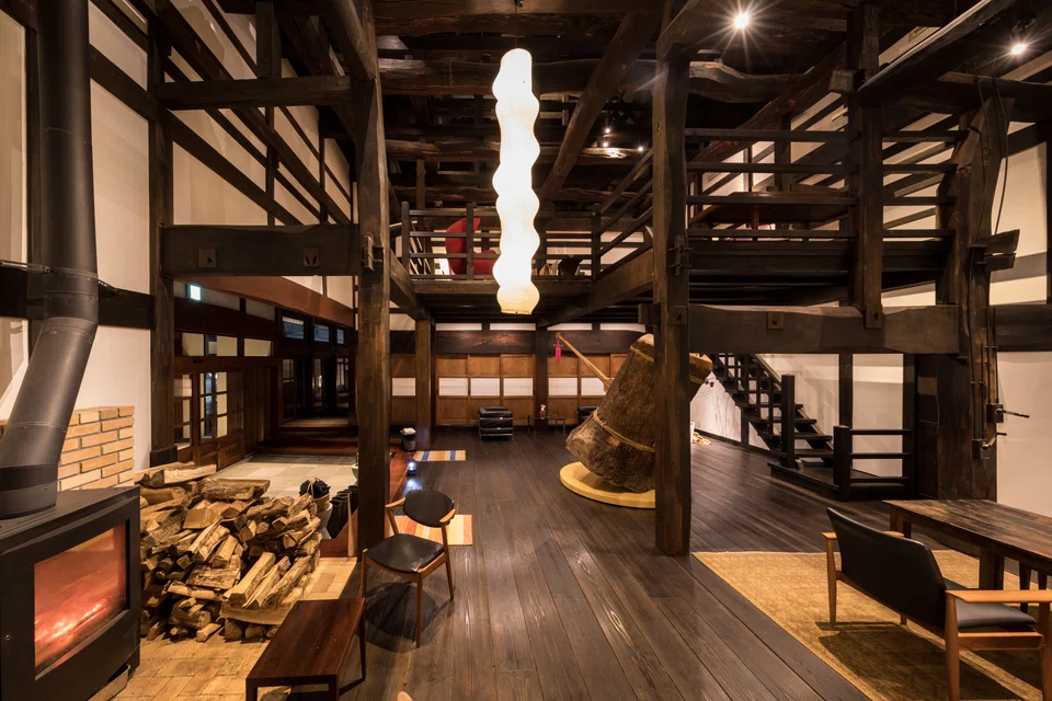 The reception area with Ryuichi Ohira’s giant hammer sculpture in the background.