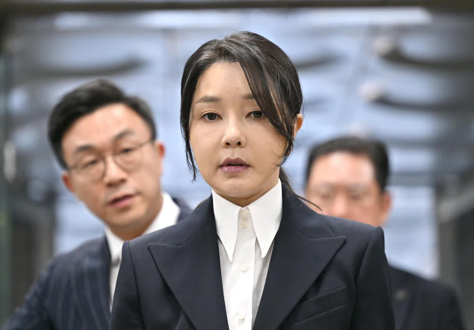 South Korea's former first lady Kim Keon Hee arrives for a hearing to review her arrest warrant requested by special prosecutors at the Seoul Central District Court in Seoul, South Korea, Aug 12, 2025.