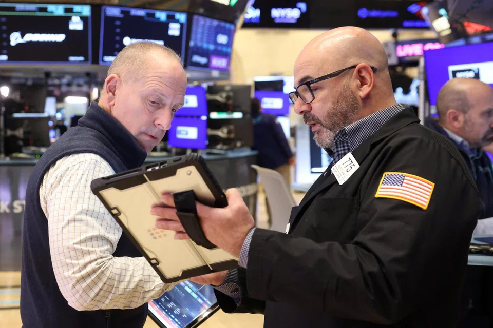The Dow Jones Industrial Average fell 4.4 points, or 0.01 per cent, at the open to 49499.67. 