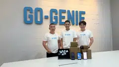 From left: Go-Genie's chief operating officer Ryan Lim, its chief executive officer Ang Ming Cong, and business development director Markus Lim.