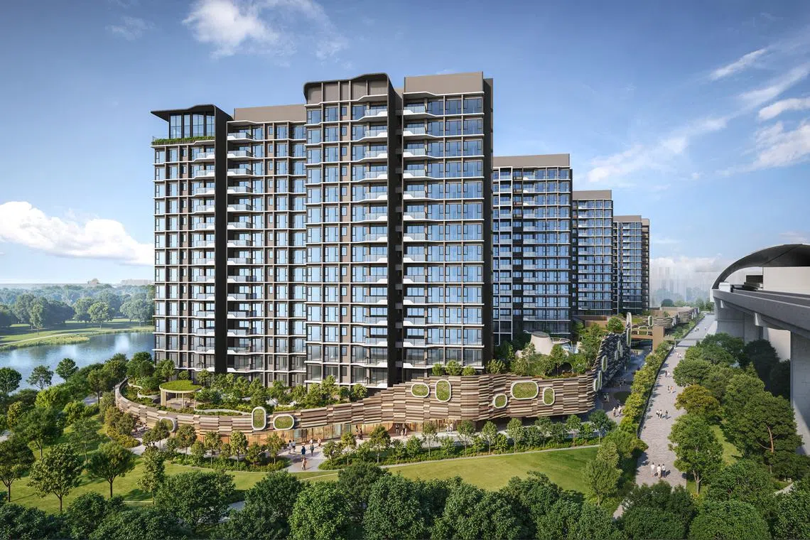Two-bedroom units, sized from 624 sq ft, at Tengah Garden Residences will go from S$1.11 million.