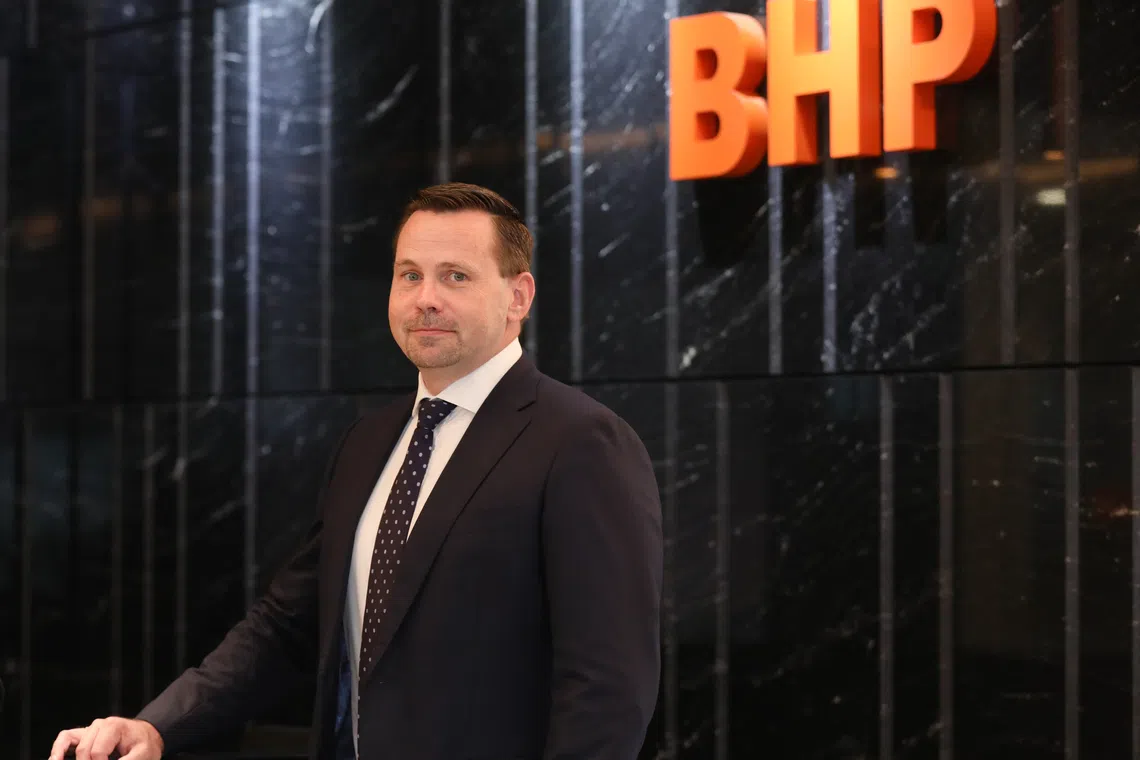 Ragnar Udd, chief commercial officer at BHP, sees Singapore as an "incredible jurisdiction" for commercial operations. 