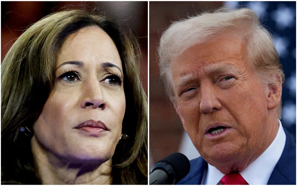 Most of the polls have suggested that the race between Kamala Harris (left) and Donald Trump remains deadlocked.