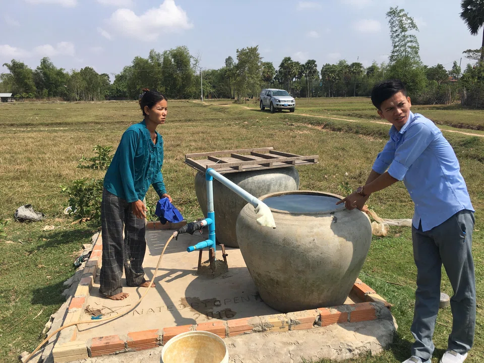 OHF staff and volunteers help to build wells in rural villages in Cambodia.