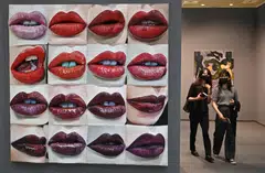 Artwork "Day Into Night Lips, 2022" by artist Gina Beavers at the Frieze Seoul 2022 art fair in Seoul on Sep 2, 2022; the arrival of Frieze Seoul is seen opening new doors for South Korea’s art market.