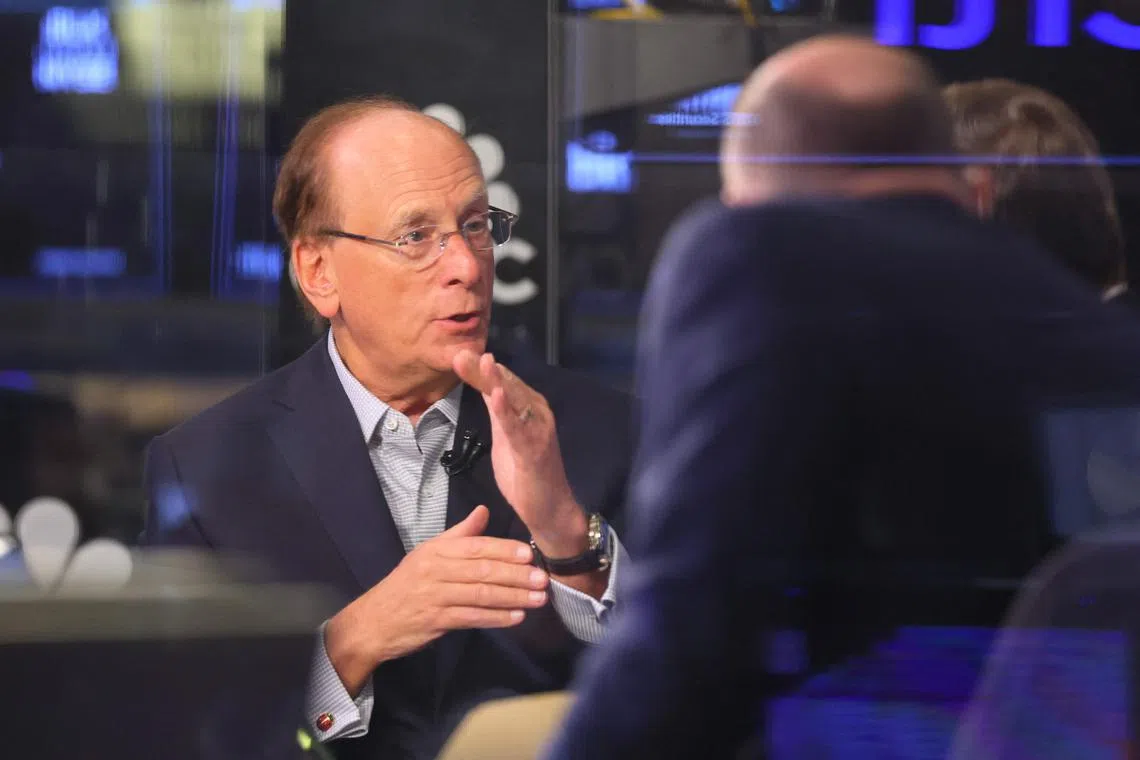 Larry Fink said he was shocked at the 10-Year Treasury’s reaction in the wake of Trump’s tariffs.