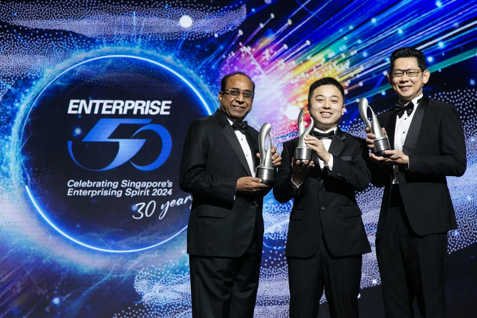 From left: Vick Aggarwala, president and CEO of Supreme Components International; Oh Chee Yong, CEO of Choon Huat Engineering; and Sant Qiu, founder of Maneuver Marketing.