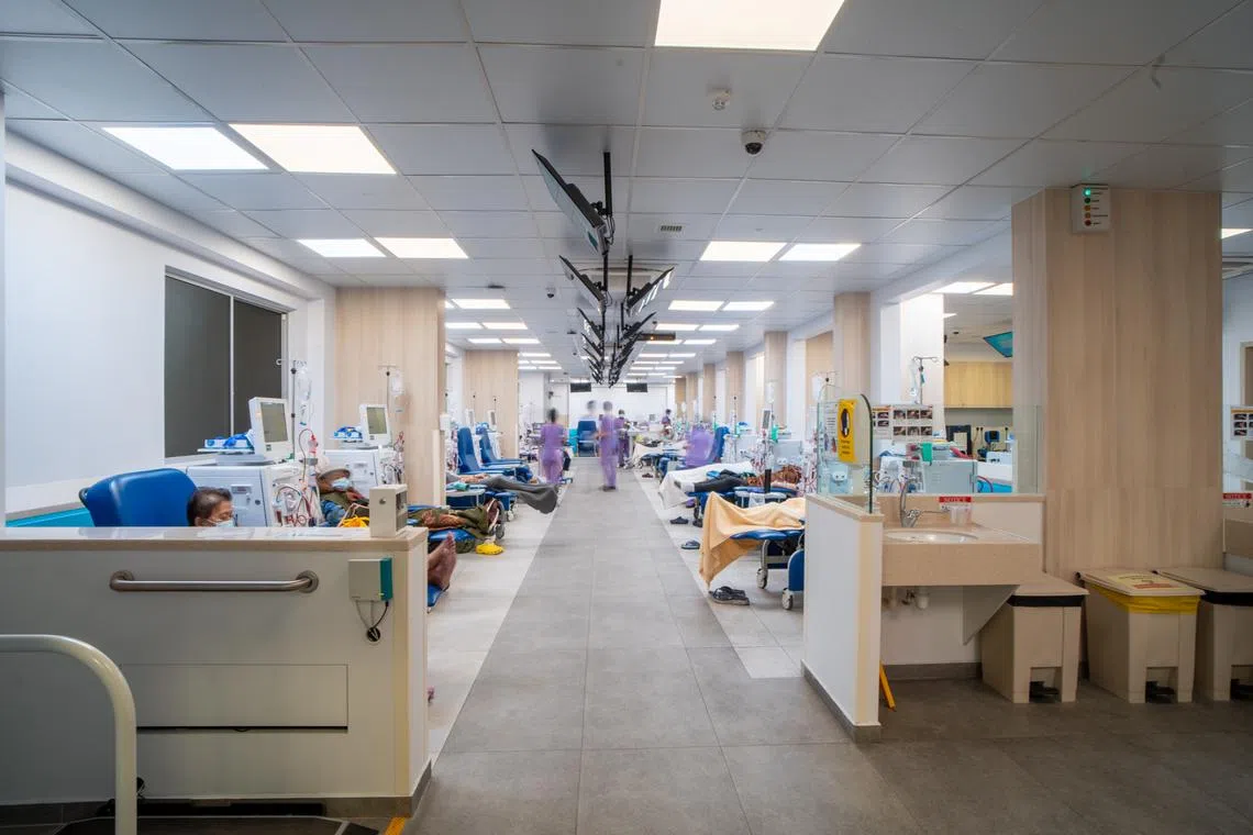 The Aljunied centre's capacity has increased to 28 dialysis stations from 18 stations previously, and can now serve 168 patients, up from 108.