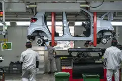 Workers on the assembly line at the Zhejiang Leapmotor Technology production facility in Jinhua, China, June 23, 2024. PHEV sales worldwide reached 1.4 million in July, of which 0.86 million were in China, where they were up 25 per cent year-on-year, Rho Motion said.