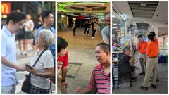 From left: Prime Minister Lawrence Wong from PAP, Gigene Wong from SDP, and NSP candidates on their walkabouts on Friday morning.