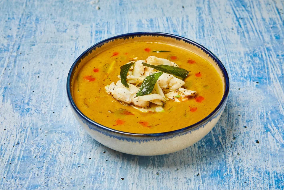 Gaggan's crab curry is Thai-inspired with Indian flavours.