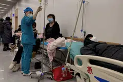 Covid-19 patients at Tianjin Nankai Hospital in Tianjin, China on Dec 28, 2022. The US Centers for Disease Control and Prevention announced that from Jan 5, all air travellers originating in China will have to provide a new negative Covid test to airlines before they depart. 