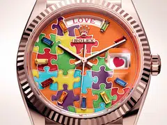 The Rolex Oyster Perpetual Day-Date 36 in Everose gold.