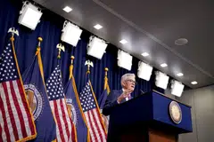 Federal Reserve chairman Jerome Powell at a news conference following an FOMC meeting in Washington, DC, on Jan 31, 2024. At the monthly meeting, the Fed decided to hold interest rates steady at 5.25 to 5.5 per cent. 