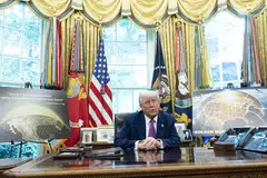 US President Donald Trump announces plans for his ambitious Golden Dome missile defence system at the White House in Washington, D.C., May 20, 2025. 