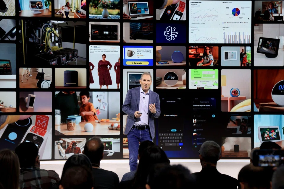 Andy Jassy, CEO of Amazon.com, at an unveiling event in New York on Feb 26. Amazon has rebooted Alexa with AI, marking it the biggest overhaul of the voice-activated assistant since its introduction more than a decade ago.