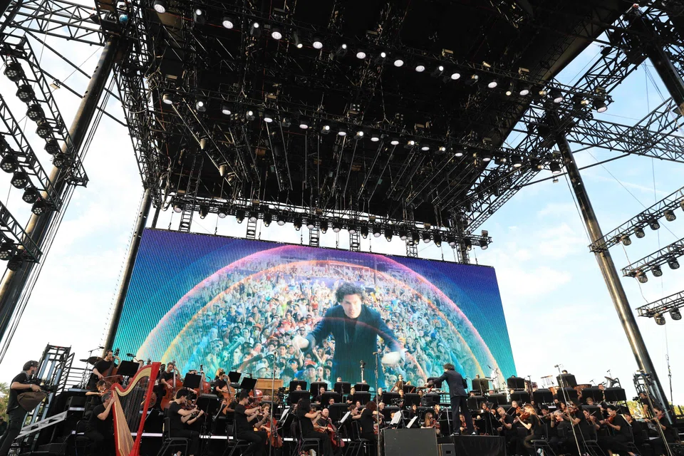 The LA Philarmonic, along with Venezuelan conductor Gustavo Dudamel, is the first major orchestra to grace the annual music and arts festival in the Southern California desert.