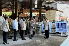 Indonesian President Prabowo Subianto visits smelter Tinindo Internusa before handing over assets, including smelters and heavy equipment seized in a corruption case, to state tin miner Timah.