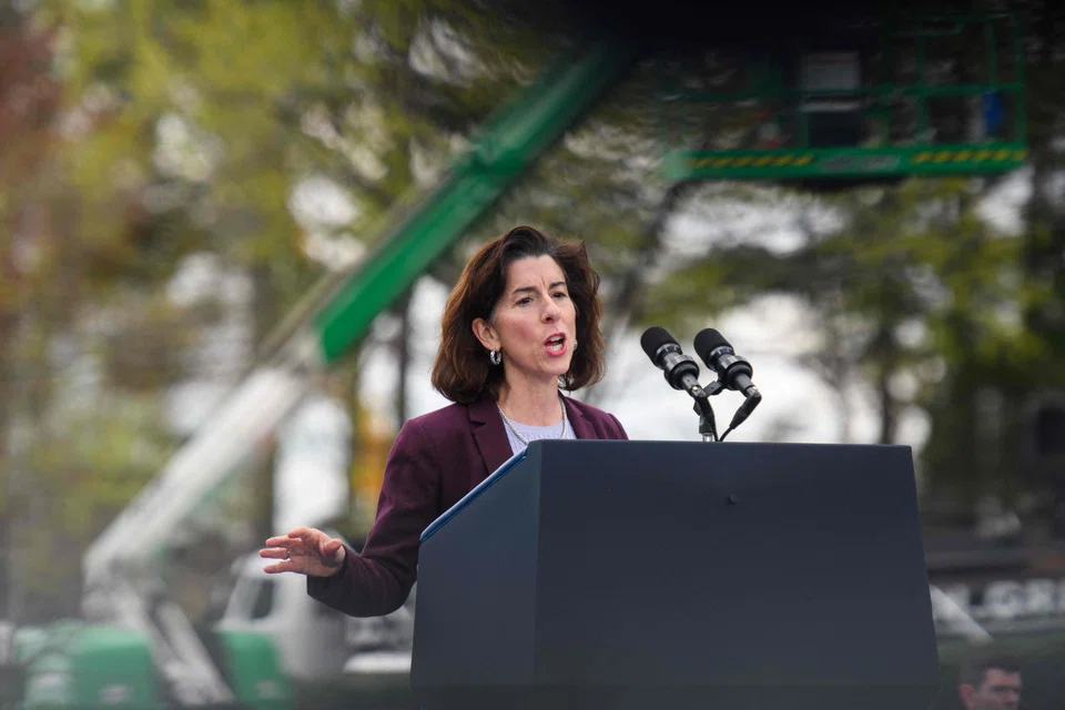 US Secretary of Commerce Gina Raimondo said the US isn’t looking to make all semiconductor chips on its own soil but must rely less on Asia. 