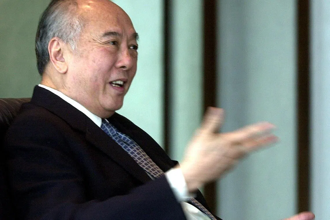 Wee Cho Yaw, the late patriarch of UOB, pictured in 2001. The family’s holding companies, including CY Wee & Co, are now wholly owned by Wee’s wife, three sons and two daughters.