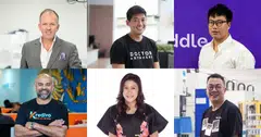 Clockwise from top left: Kane Black, CEO, INEX Innovate, Lim Wai Mun, CEO, Doctor Anywhere, Jonathan Lim, CEO, Oddle, Akshay Garg, CEO, FinAccel, Melissa Tan, CEO, Wah & Hua., Julian Ng, CEO, Grand Venture Technology.