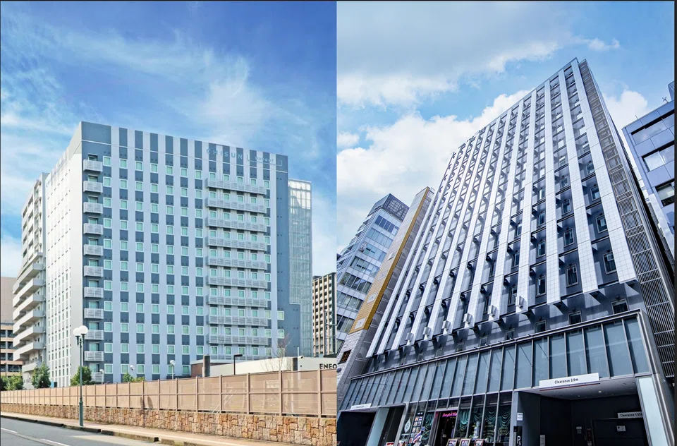 Chisun Budget Kanazawa Ekimae (left) and ibis Styles Tokyo Ginza. With the acquisition of the two hotels, 18 per cent of CapitaLand Ascott Trust's total assets are located in Japan.