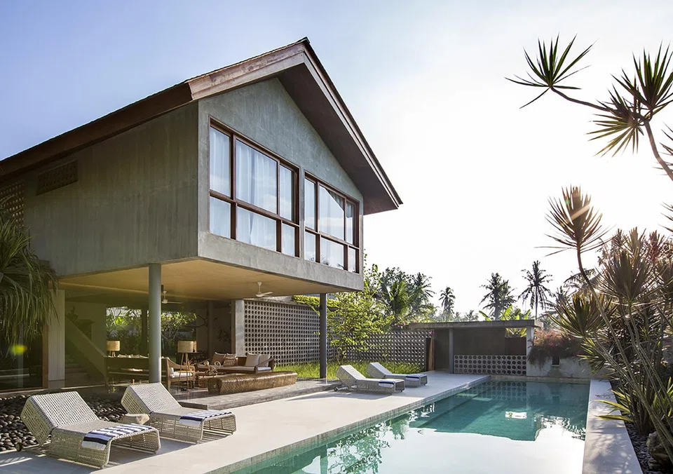 Open-air living spaces take advantage of natural ventilation.