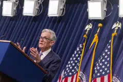 US Federal Reserve Board chairman Jerome Powell responding to a question from the news media after the Fed cut its benchmark interest rate half-point following its two-day conference at the Federal Reserve in Washington, DC on Wednesday (Sep 18). 