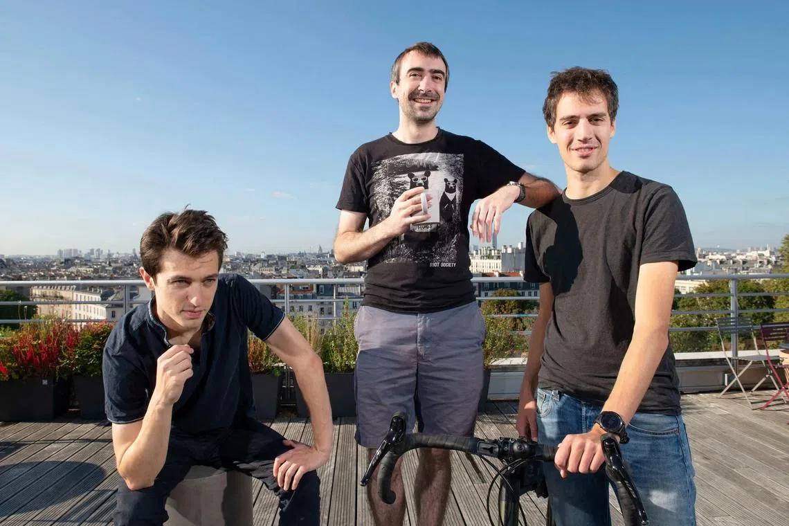 Mistral AI co-founders Timothee Lacroix (centre), Arthur Mensch (right) and Guillaume Lample (left), each have a net worth of US$1.1 billion, according to the Bloomberg Billionaires Index.
