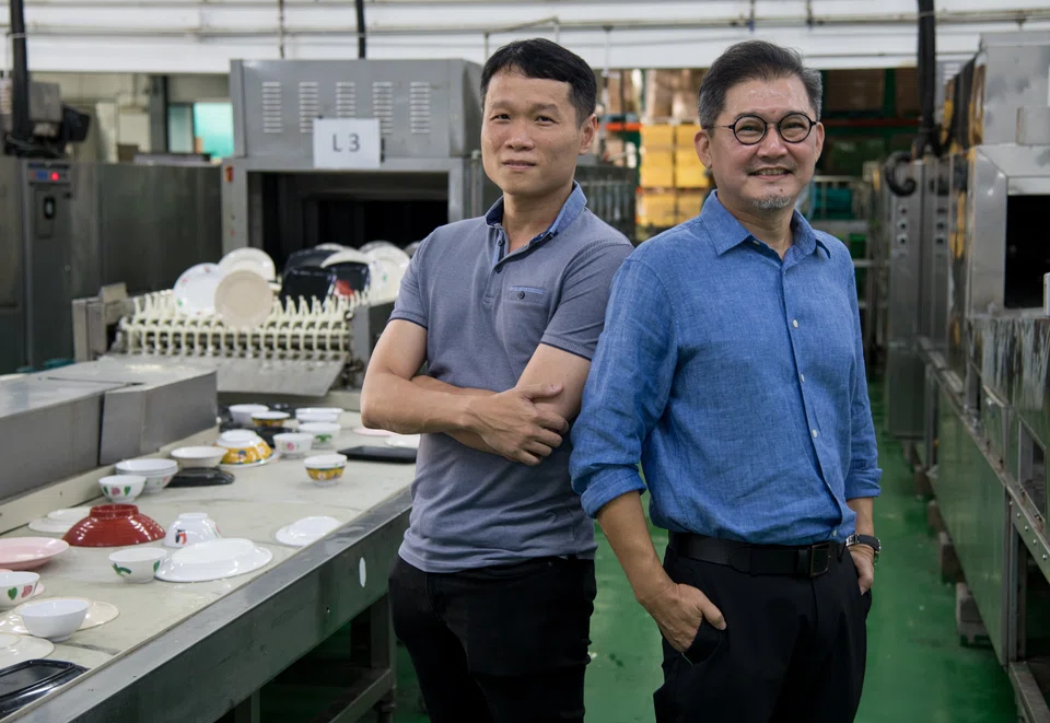 Micro 2000's Noel Lim (left) and Brandon Ng. Since being acquired by the group, GreatSolutions' revenue has increased by about 30 per cent year on year.