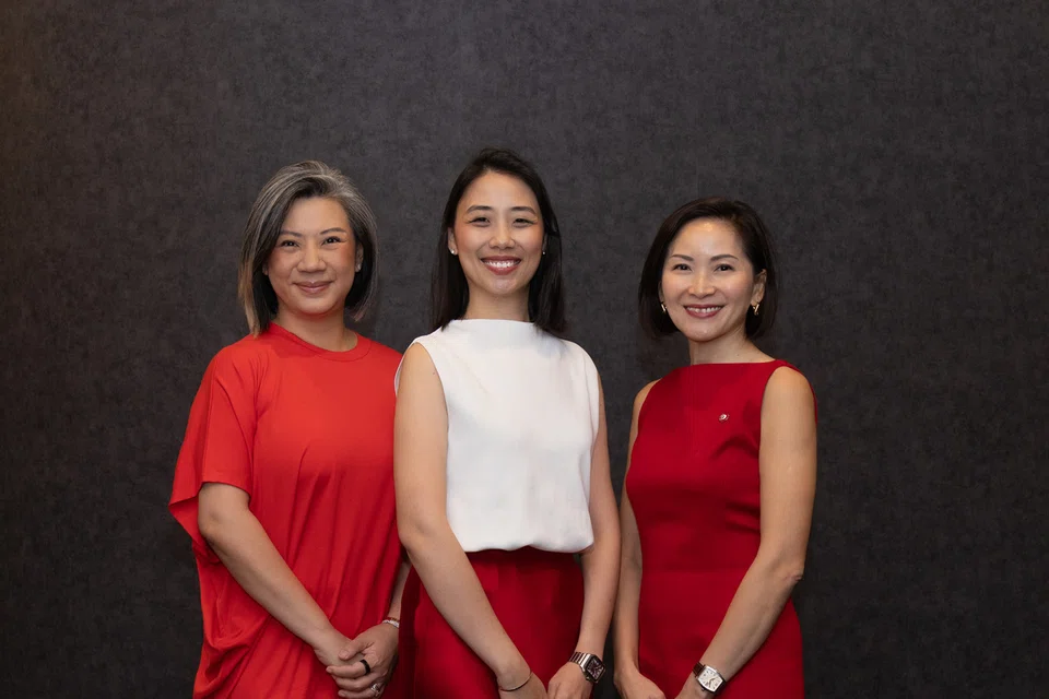 From left: Jlynn Chen, founder of The Powder Shampoo; Yasmin Sim, co-founder of The Plattering Co; and Iris Ng, head of emerging business, global commercial banking at OCBC.