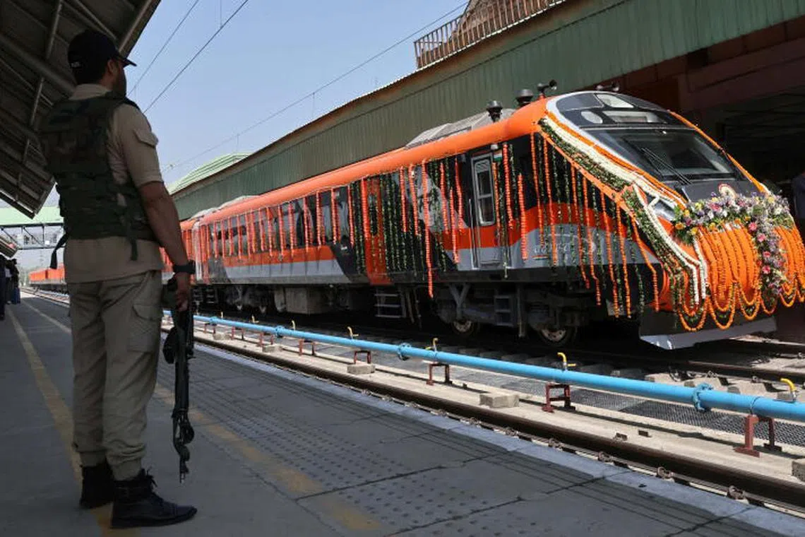 Modi also inaugurated infrastructure projects worth 460 billion rupees (S$6.89 billion) in the city of Katra in Jammu and Kashmir.