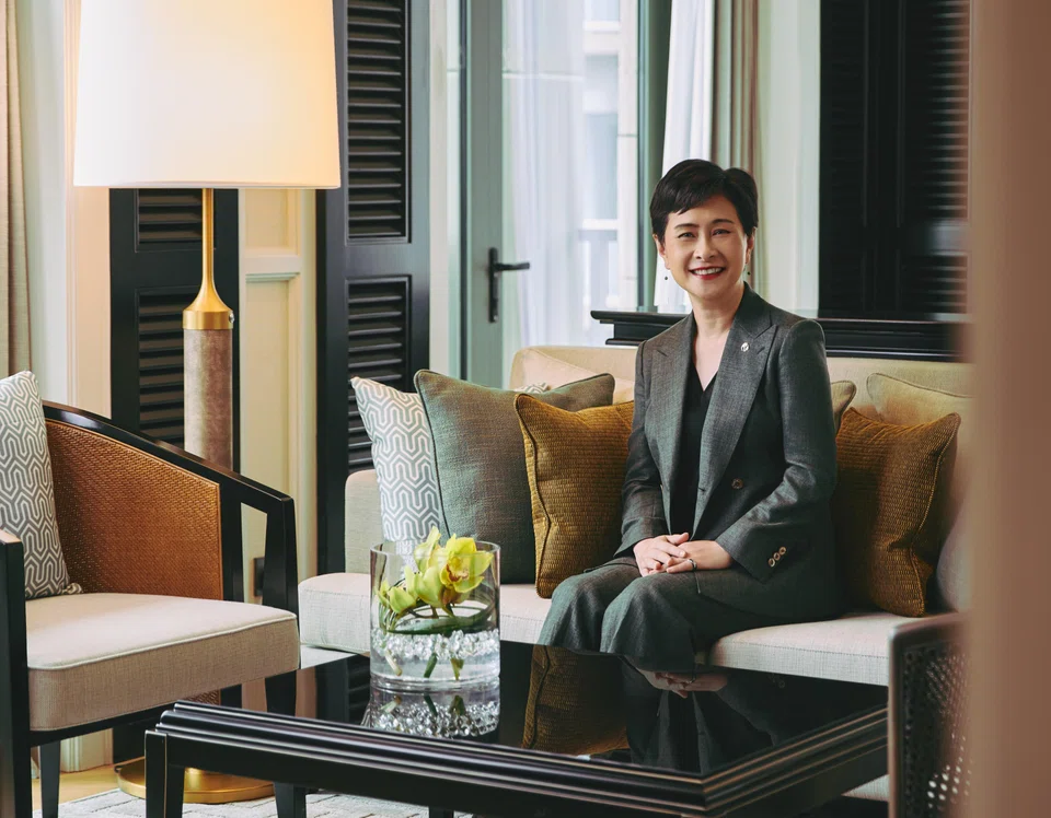 RWS CEO Lee Shi Ruh in one of the suites at The Laurus hotel, which opened in 2025. The IR will open two new hotels with a total of 700 rooms in 2030.