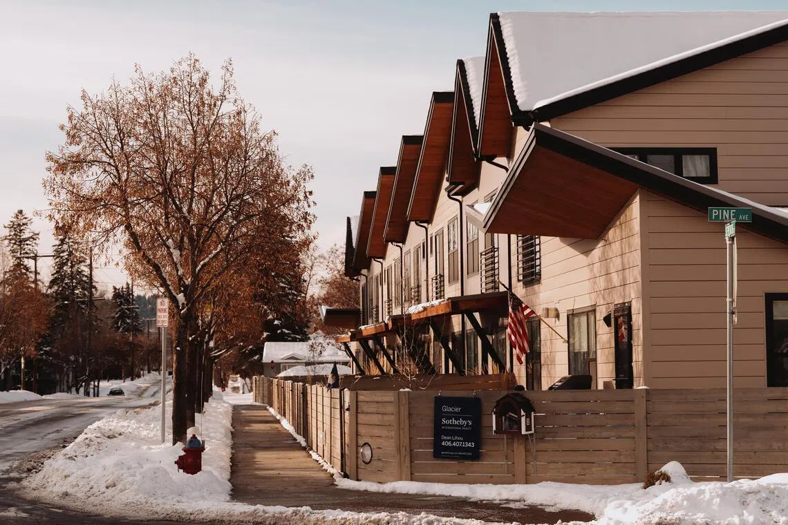 A townhome in Montana, US. The war affects other participants in the housing market, as the higher prices for oil and gas translate into higher costs for materials for builders.