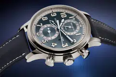 The Ref 5924 is Patek Philippe's first Calatrava Pilot Travel Time that combines a two-time zone function with a chronograph. It was
launched this year.