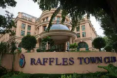 Facade of Raffles Town Club, whose lease at Plymouth Avenue will not be renewed, with the site being slated for future housing development.