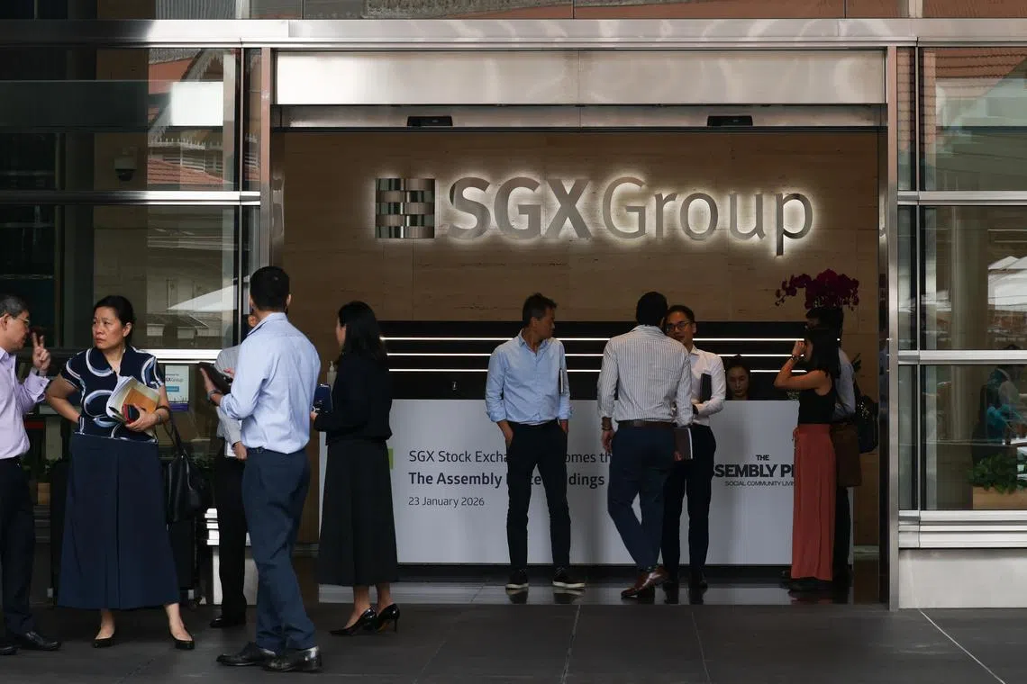 SGX issued a consultation paper on Jan 23 with proposals which include lowering the standard board lot size PHOTO: TAY CHU YI, BT