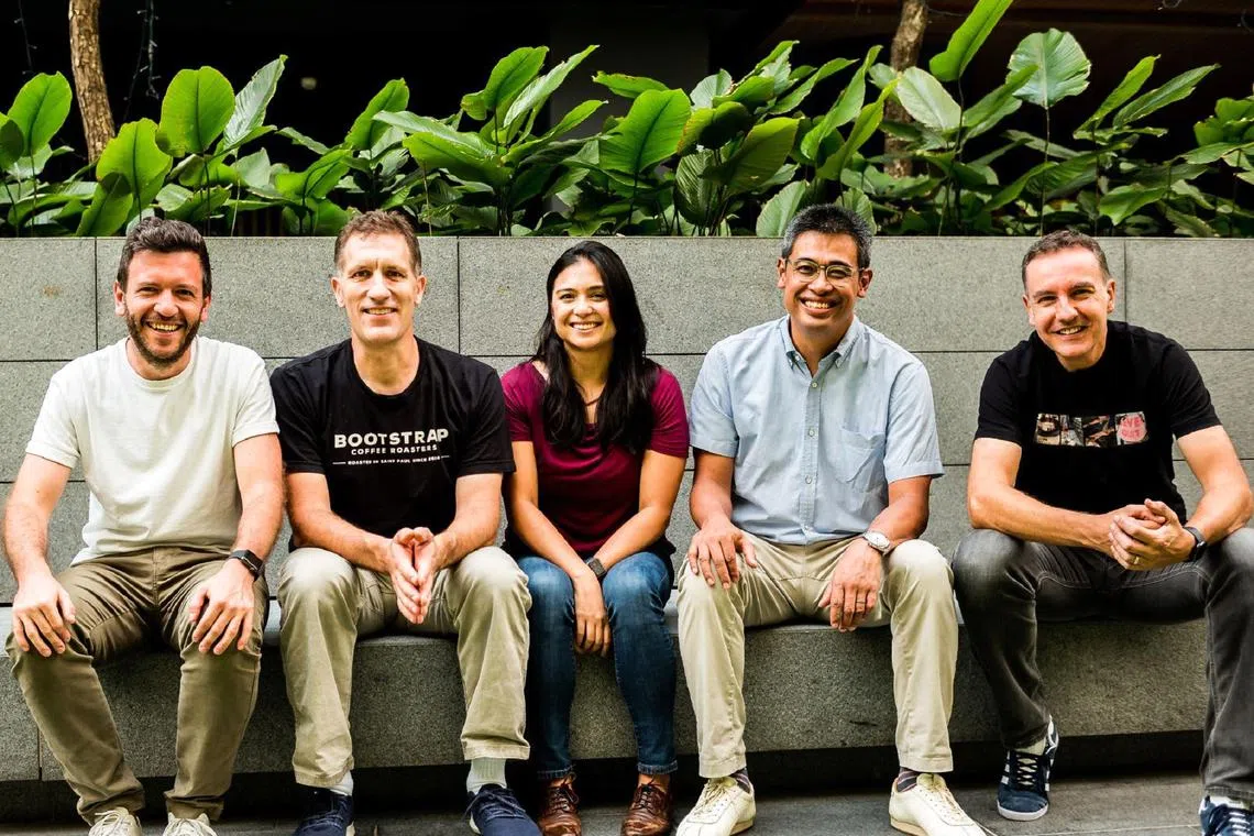 Wavemaker Impact founding team comprises (from left to right) Quentin Vaquette, Doug Parker, Marie Cheong, Paul Santos and Steve Melhuish; Vaquette notes his company's strong alignment with the DFC’s focus on agriculture, food and land use.