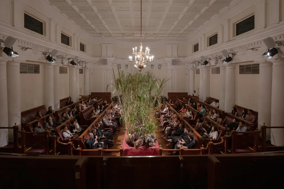 The Chamber of the Arts House becomes the unexpected venue for a large-scale performance installation by This Humid House.