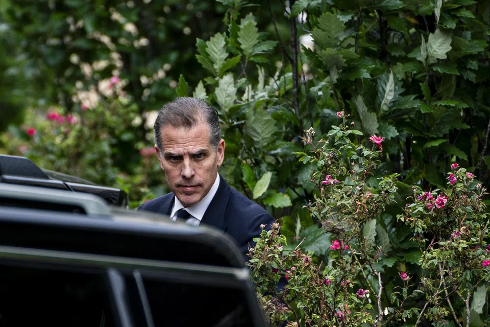Hunter Biden leaving the federal courthouse in Wilmington, Delaware, on Jun 5, after the third day of his gun charge trial. 
