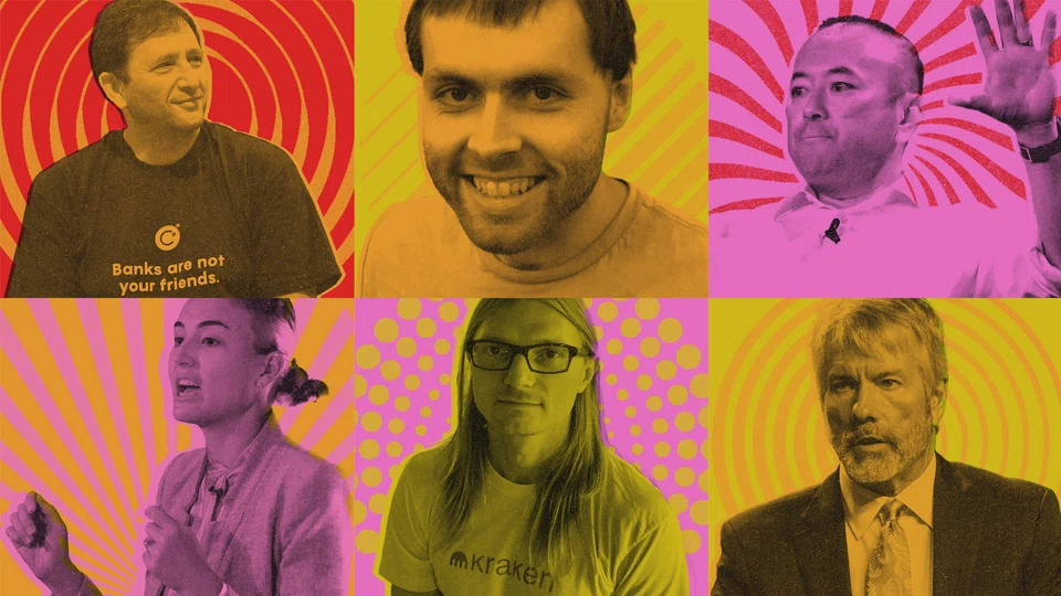 More than two dozen high-ranking executives have stepped aside from key posts in the past two months alone. Clockwise from top left: Alex Mashinsky, Sam Trabucco, Michael Moro, Michael Saylor, Jesse Powell and Aya Kantorovich.