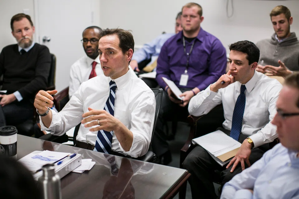 Jack Smith, chief of the Department of Justice's Public Integrity Section, leads discussion of a mock trial session in Washington, Feb 27, 2014. On Nov 18, 2022, Smith was appointed as special counsel to helm the DOJ’s criminal investigations into Donald Trump’s role in events leading up to the Jan 6 attack on the Capitol and his handling of sensitive government documents.

