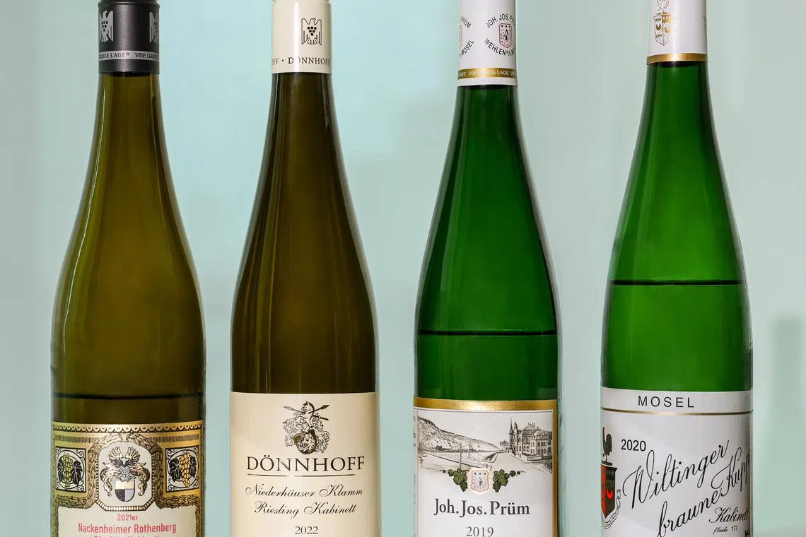 A selection of Riesling wines.