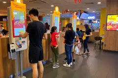 Fast-food outlet takings shrank 1.5% year on year.