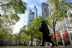 A view of Frankfurt. Aroundtown, a sector bellwether which invests in residential and commercial real estate in Germany, has been the most prolific buyer of its own debt this year, with tender offers on 17 bonds.