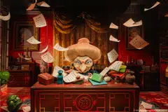 Iconic scenes from "Spirited Away" are recreated as life-sized tableaus at ArtScience Museum Singapore.