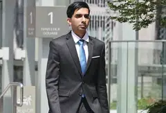 Former Workers' Party cadre Yudhishthra Nathan arriving at the State Courts on Oct 23.